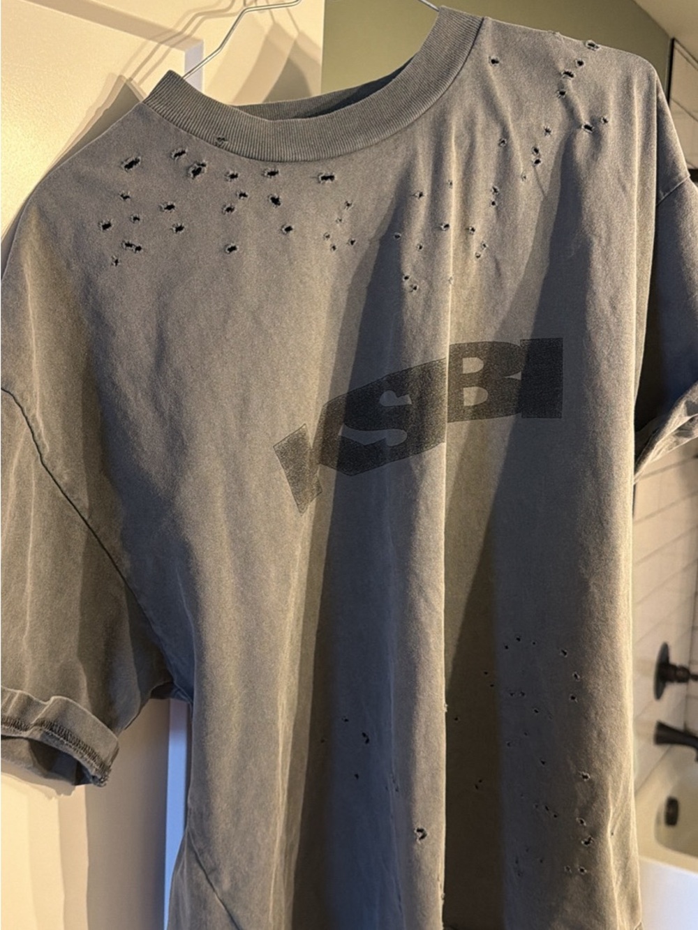 Ksubi Distressed Charcoal Graphic Short Sleeve Tee